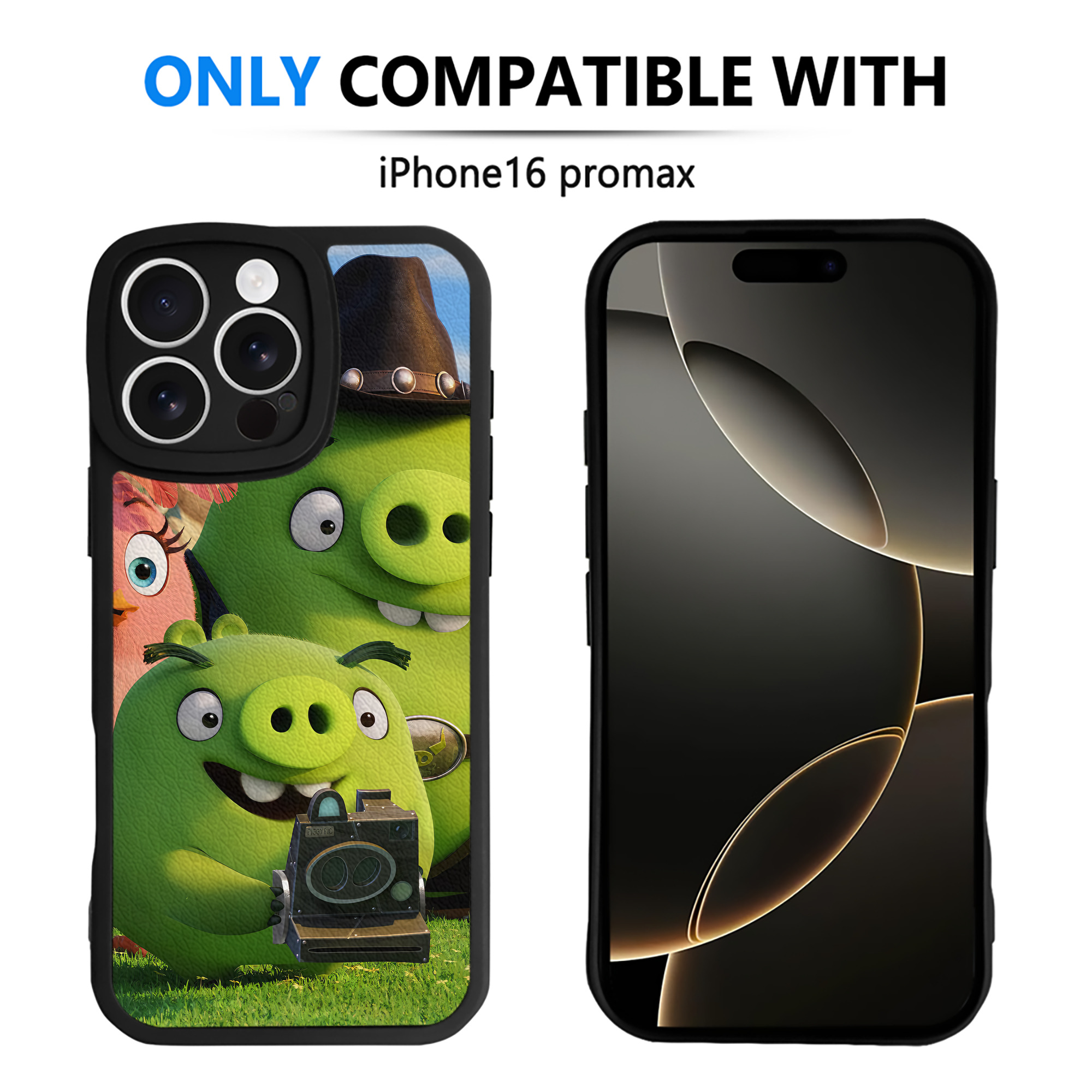 （画像用） Angry Birds アングリーバード 【iPhone 16シリーズ対応】シリコンスマホケース（レザー調） 材質：シリコン